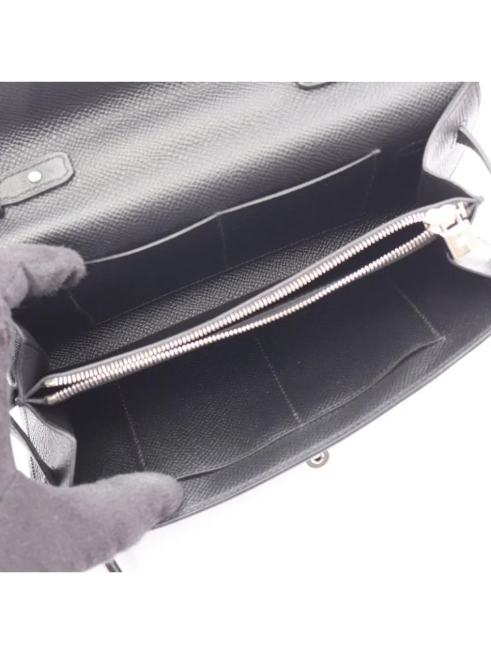 Hermes Shoulder Bag Kelly to Go with Strap Black Long to Go Caval Flipper Ball